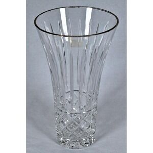 Illusions By‎ Samobor 24% Lead Crystal Vase w/ Gold Rim & Sticker